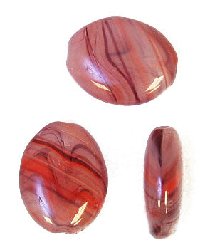 Glass Pressed Beads 12x9mm Flat Oval