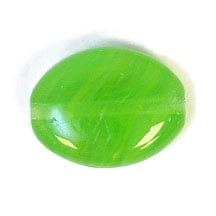 Glass Pressed Beads 12x9mm Flat Oval