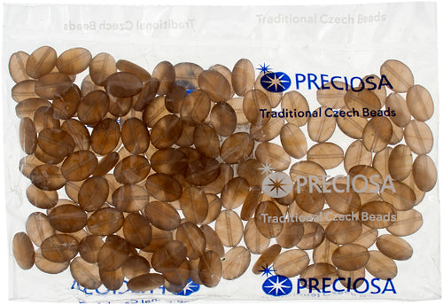 Glass Pressed Beads 12x9mm Flat Oval