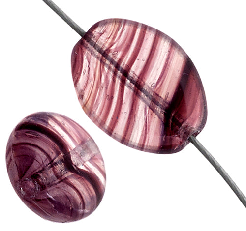 Glass Pressed Beads 12x9mm Flat Oval