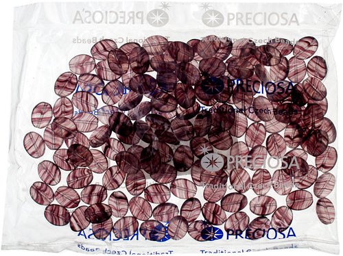 Glass Pressed Beads 12x9mm Flat Oval