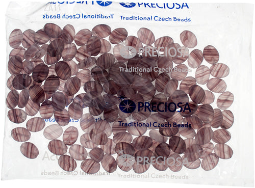 Glass Pressed Beads 12x9mm Flat Oval