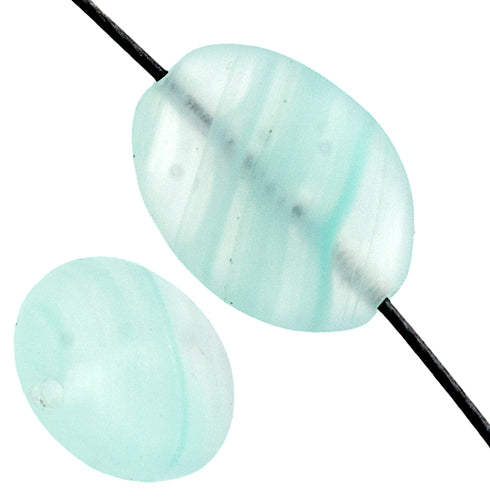 Glass Pressed Beads 12x9mm Flat Oval