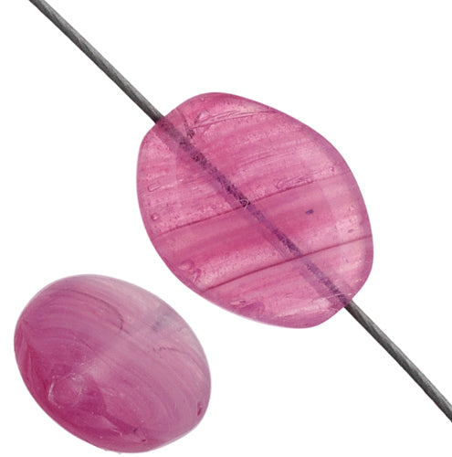 Glass Pressed Beads 12x9mm Flat Oval