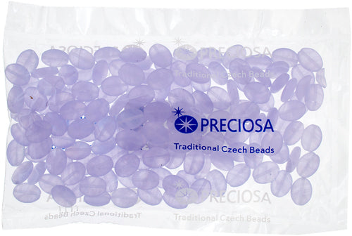 Glass Pressed Beads 12x9mm Flat Oval