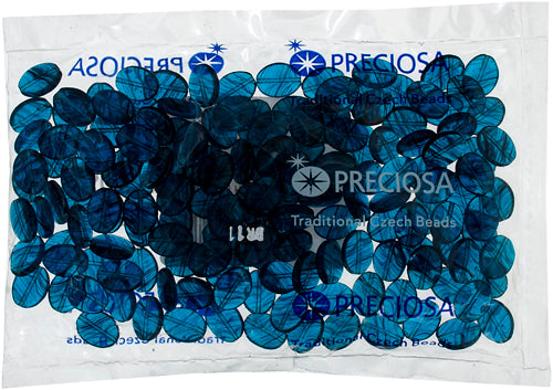 Glass Pressed Beads 12x9mm Flat Oval