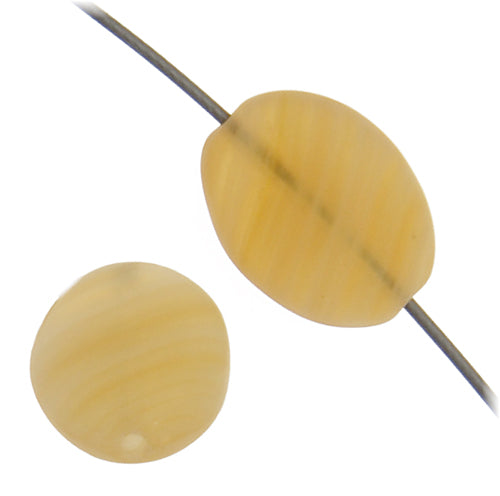 Glass Pressed Beads 12x9mm Flat Oval