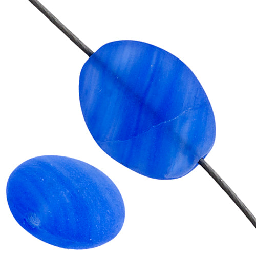 Glass Pressed Beads 12x9mm Flat Oval