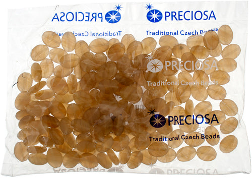 Glass Pressed Beads 12x9mm Flat Oval