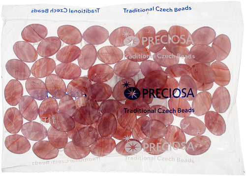 Glass Pressed Beads 16x12mm Flat Oval 