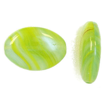 Glass Pressed Beads 16x12mm Flat Oval 