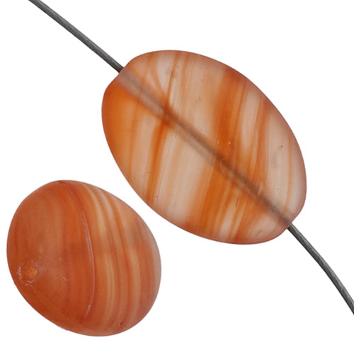 Glass Pressed Beads 16x12mm Flat Oval 