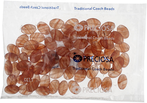 Glass Pressed Beads 16x12mm Flat Oval 