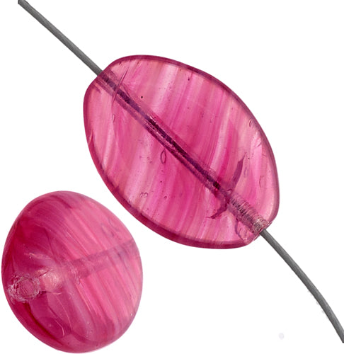 Glass Pressed Beads 16x12mm Flat Oval 