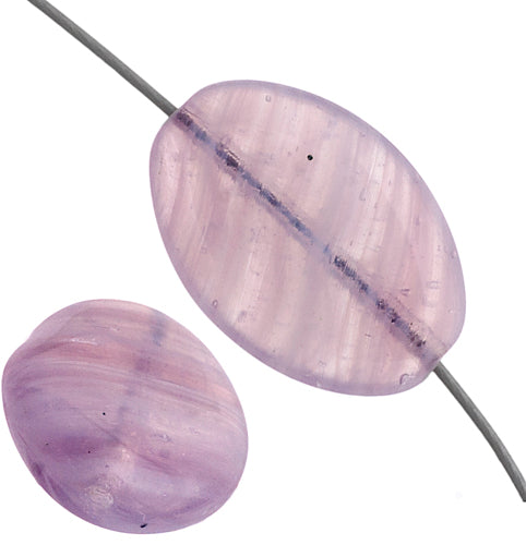 Glass Pressed Beads 16x12mm Flat Oval 