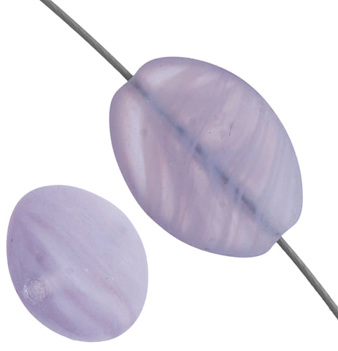 Glass Pressed Beads 16x12mm Flat Oval 