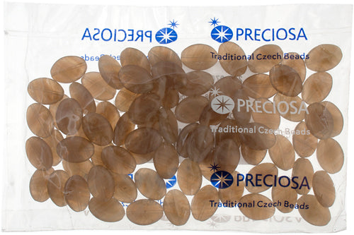 Glass Pressed Beads 16x12mm Flat Oval 