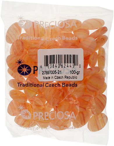 Glass Pressed Beads 16x12mm Flat Oval 