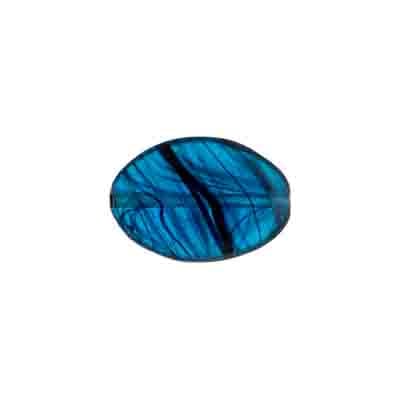 Glass Pressed Beads 16x12mm Flat Oval