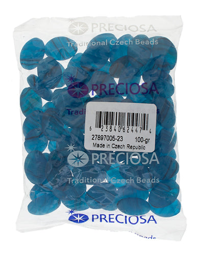 Glass Pressed Beads 16x12mm Flat Oval 