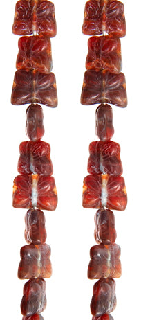 Glass Pressed Bead 10x8mm Butterfly Brown Multi
