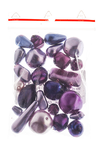 Imitation Glass Pearl Mixes 50g Purple Velvet