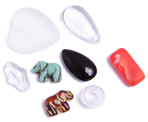 Glass Pressed Beads Multi Assorted Shapes