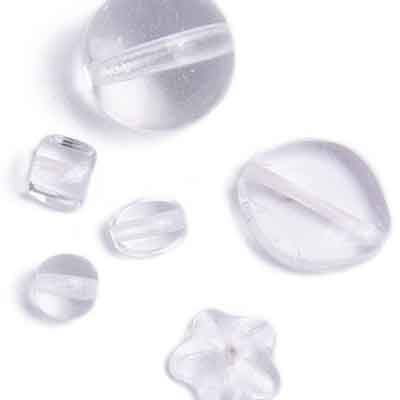 Glass Pressed Beads Multi Assorted Shapes