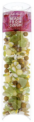 Czech Glass Beads Mixes Approx 100g Kiwi Salad