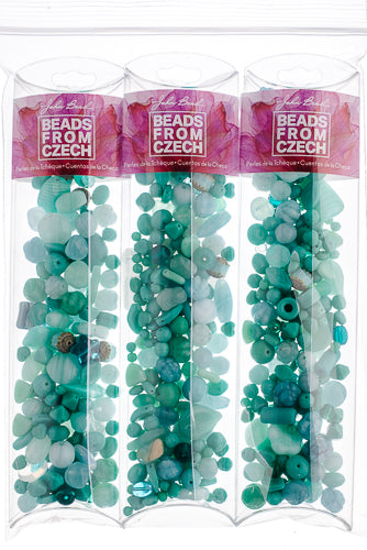 Czech Glass Beads Mixes Approx 100g Barbados Ocean