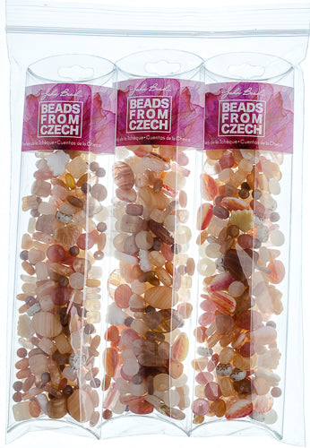 Czech Glass Beads Mixes Apx100g Almond Button