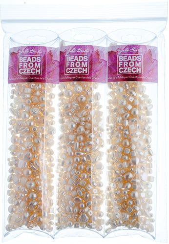 Czech Glass Beads Mixes Approx 100g French Vanilla