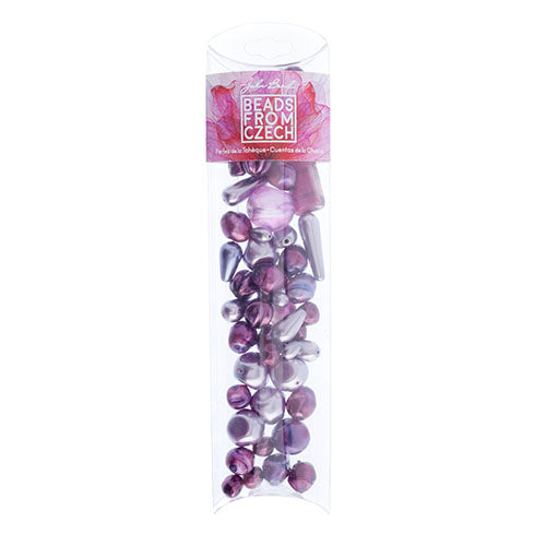 Czech Glass Beads Mixes Apx100g Purple Velvet