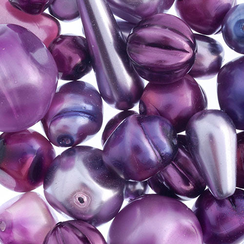 Czech Glass Beads Mixes Apx100g Purple Velvet