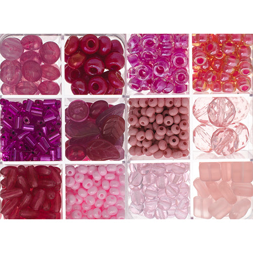 Czech Glass Beads - Ma Vie En Rose Approx 200g