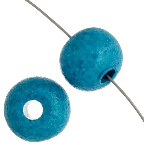 Ceramic Bead Round 10.3x12.7mm Turquoise