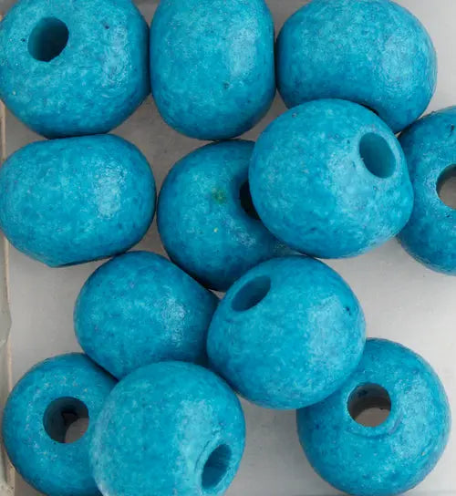 Ceramic Bead Round 10.3x12.7mm Turquoise