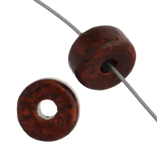 Ceramic Bead Cylinder 8x5mm Dark Brown