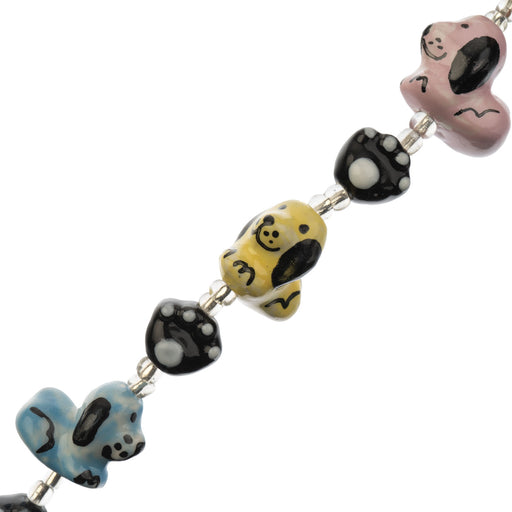 Ceramic Beads Paws and Dogs Mixed Color 