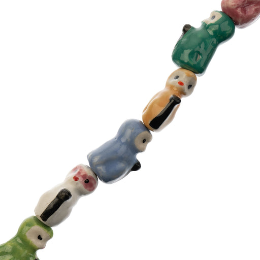 Ceramic Beads Monkey Mixed Color 14x22mm 6pcs