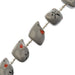 Ceramic Beads Fat Mouse Grey 16x18mm 6pcs