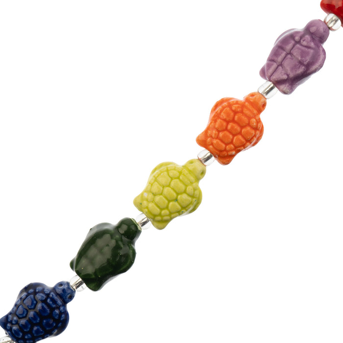 Ceramic Beads Turtle Mixed Color 14x18mm 6pcs