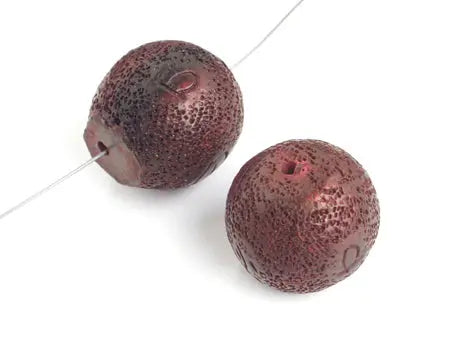Resin Bead Round 25mm 8" Strung Burnt Effect