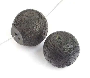 Resin Bead Round 25mm 8" Strung Burnt Effect