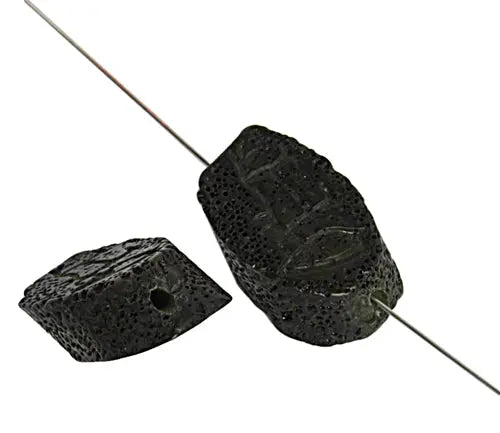 Resin Bead Nugget 17x30mm 8" Strung Burnt Effect