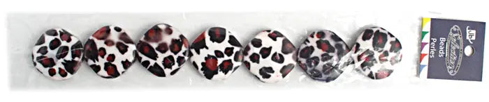 Resin Irregular Round Flat 28mm 8" Strung Dalmatian