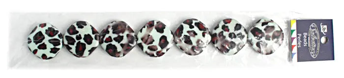 Resin Irregular Round Flat 28mm 8" Strung Dalmatian