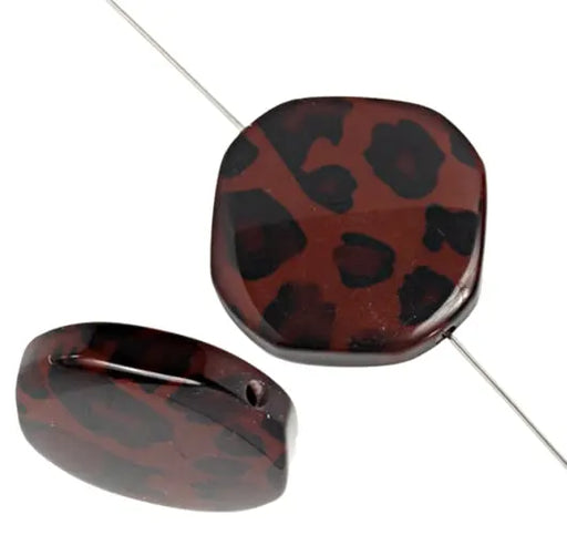 Resin Irregular Round Flat 28mm 8" Strung Dalmatian