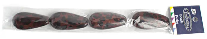 Resin Irregular Oval 22x45mm 8" Strung Dalmation (4pcs)