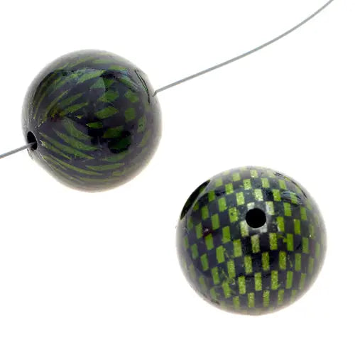 Checker Beads Round 18mm Approx 9pcs/Strand